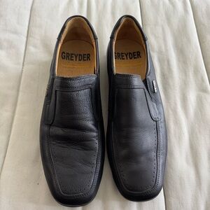 Greyder Black Leather Men's Shoes